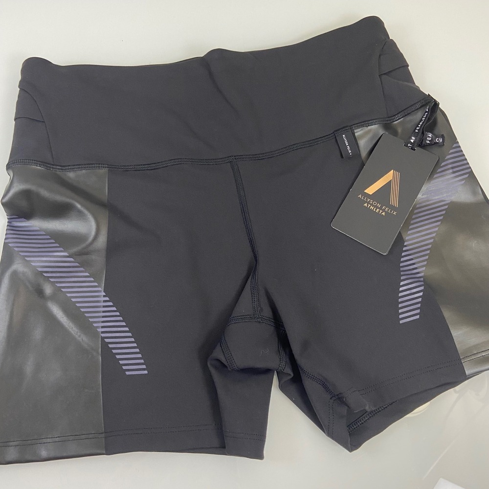 Athleta Allyson Felix Legend Shortie 1X Black Athletic Running Short Pockets NEW